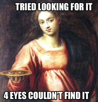 Four Eyes 404 - St. Lucy couldn't find it