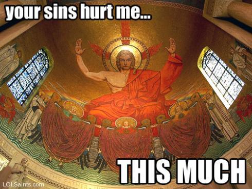 your sins hurt me... THIS MUCH - Jesus mosaic