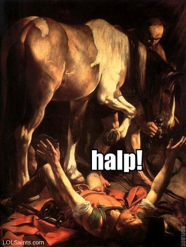 halp! St. Paul falls off horse