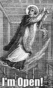 St. Joseph of Cupertino levitates to catch a football