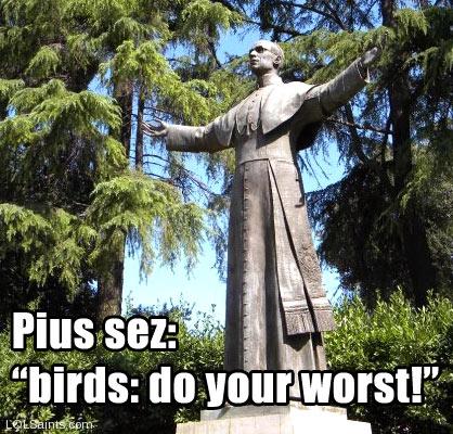 Pope Pius XII - Birds: Do your worst!