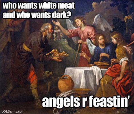 Angels are Feasting - Abraham and Three 3 Angels