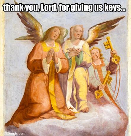 Angels thank the Lord for giving them keys