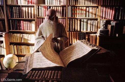 Monk with a Huge Book