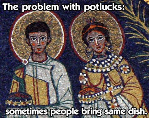 The problem with potlucks - sometimes people bring the same dish!