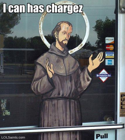 St. Francis of Assisi - Charge Cards on Window