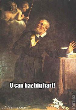 U can haz big hart - Saint Phillip Neri and Cherub