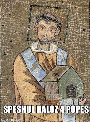 Speshul Haloz 4 Popes - Square Halo on John VII - Mosaic