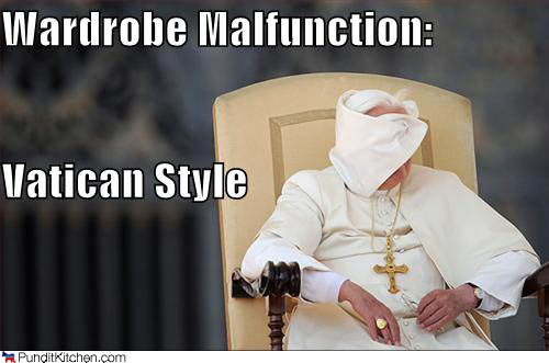Wardrobe Malfunction - Vatican Style - Pope Benedict XVI